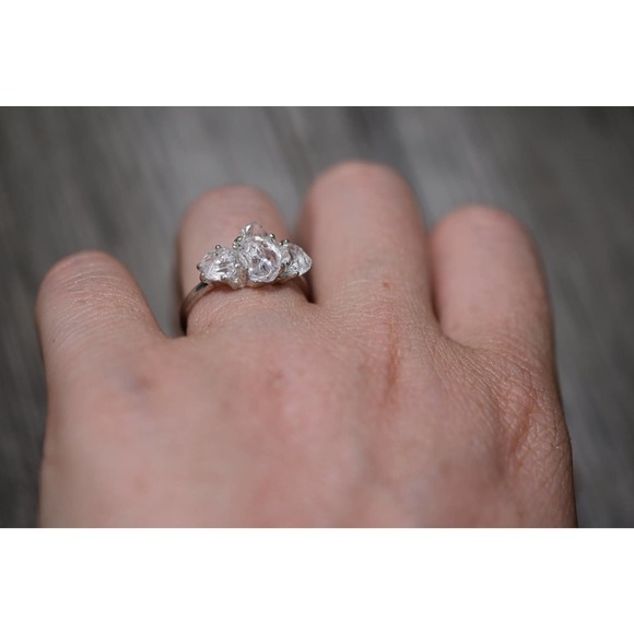 Engagement rings, raw diamond ring, raw stone ring, alternative engageme… - Picture 2 of 5